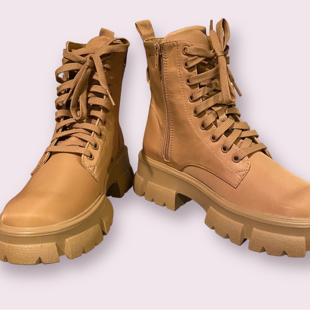 Steve Madden Nude Platform Combat Boots